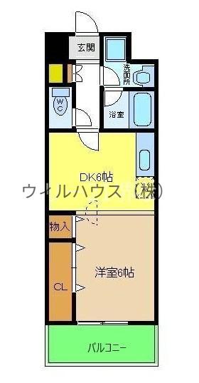 コンフォート23(1DK/1階)の間取り写真