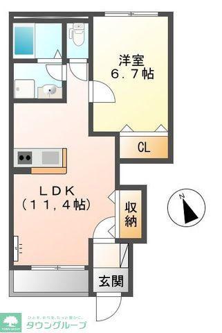 サリエンテ・アカツカ(1LDK/1階)の間取り写真