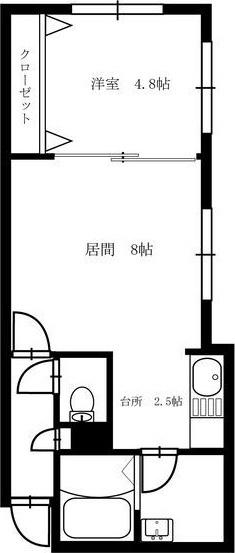 エスパシオ八軒(1LDK/3階)の間取り写真