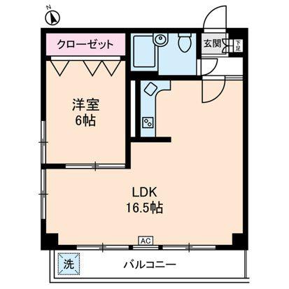美野マンション(1LDK/2階)の間取り写真