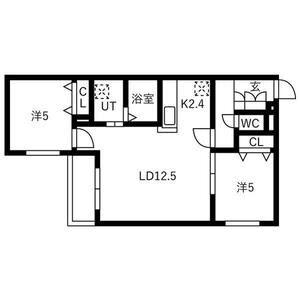 エルシア西野(2LDK/3階)の間取り写真