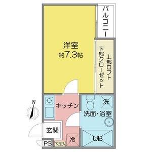 ANDY茶屋が坂(1K/3階)の間取り写真
