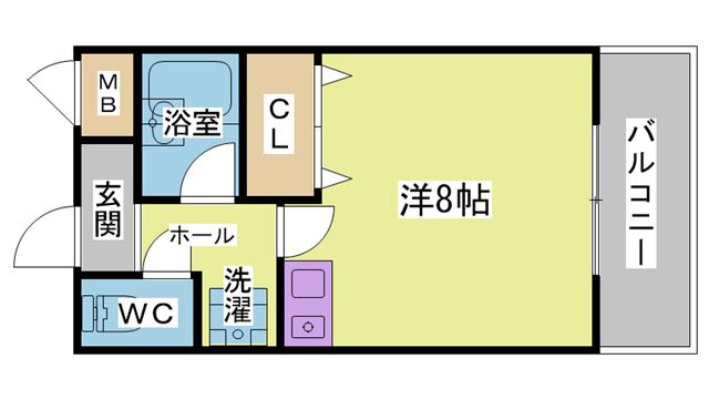ハイツ浜谷(ワンルーム/3階)の間取り写真