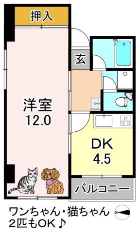 パルミッツオ平野西I(2DK/3階)の間取り写真