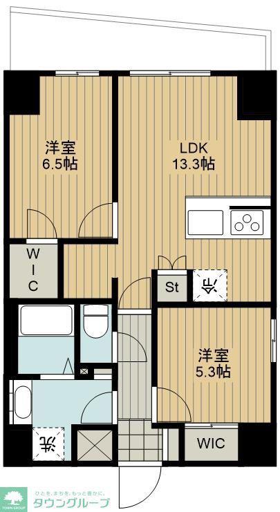 グランシエル川口(1SLDK/2階)の間取り写真