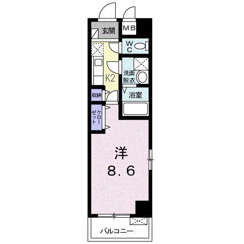 メゾン ド サクラ(1K/2階)の間取り写真