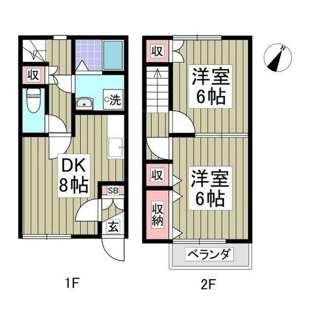 サクシードT(2DK/1階)の間取り写真