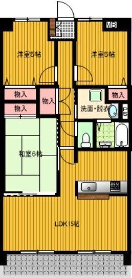 アスティー立川栄町(3LDK/1階)の間取り写真