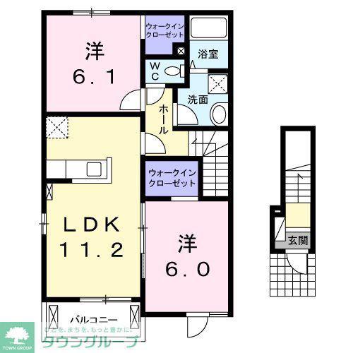 エテルノ・サーブ B(2LDK/2階)の間取り写真