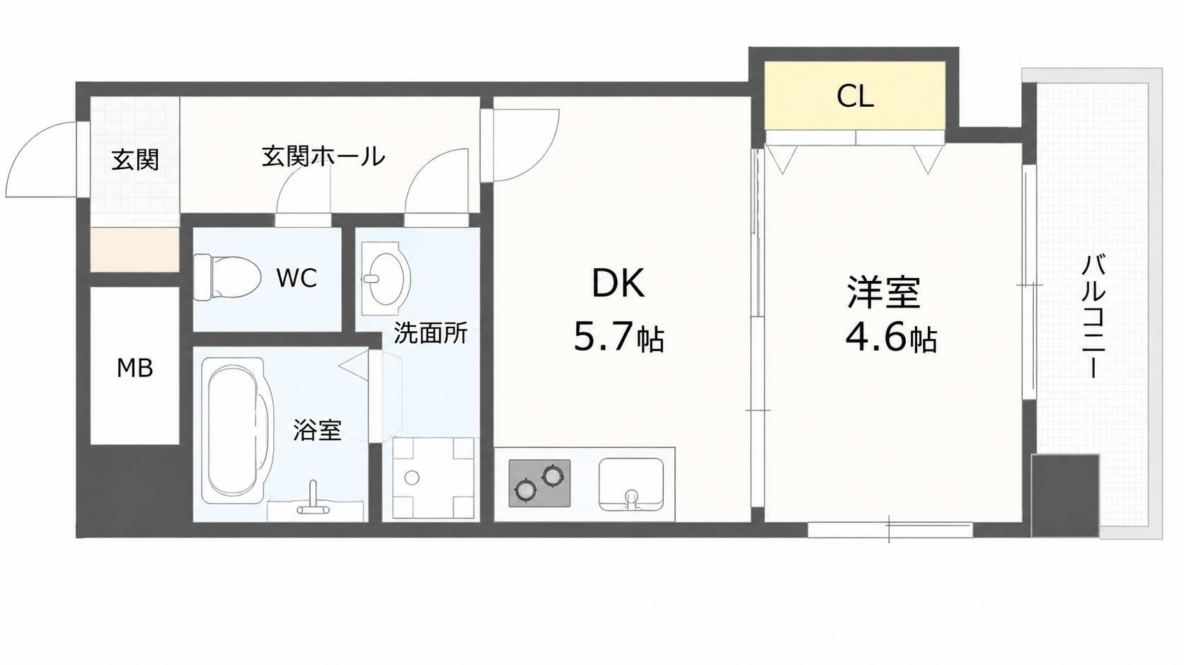 MBS BUILDING南竹屋(1DK/9階)の間取り写真