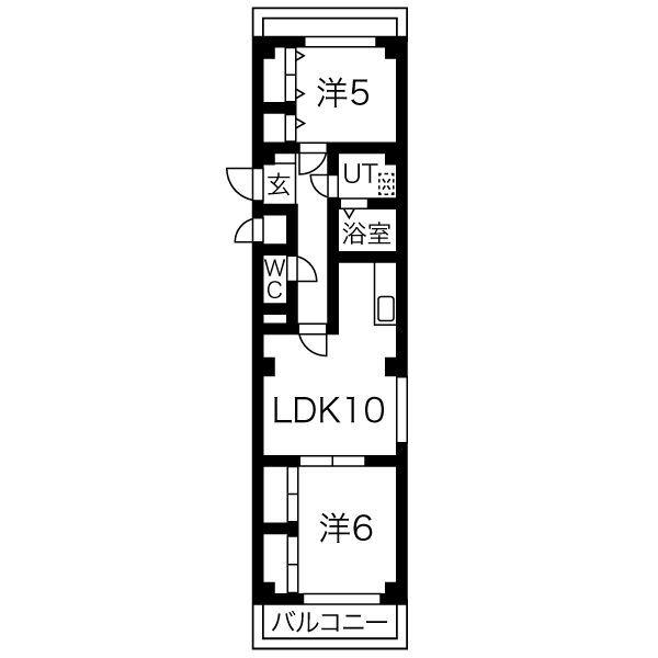 ハイネス美和(2LDK/1階)の間取り写真