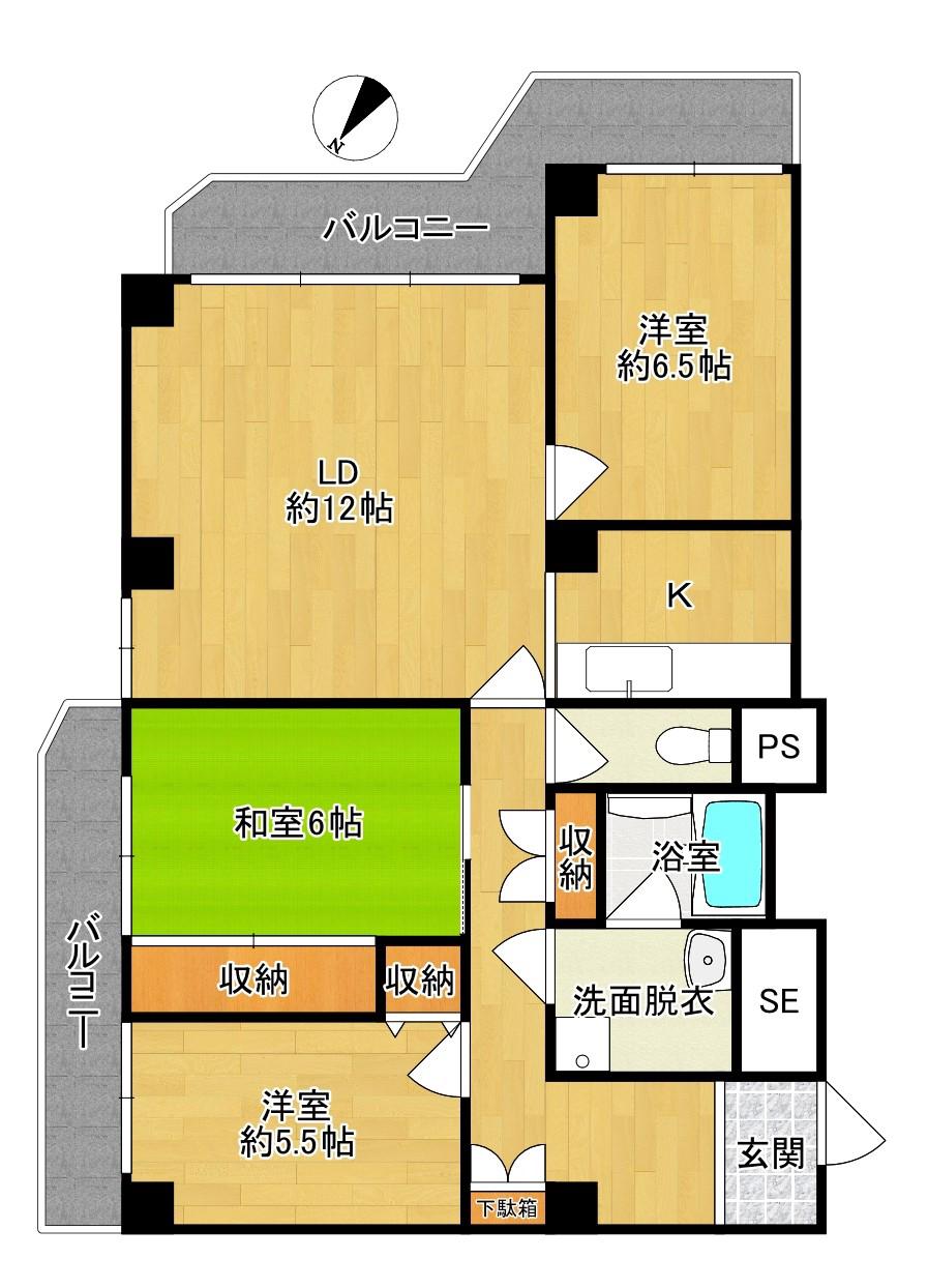 シーアイマンション駒場 B棟(3LDK/10階)の間取り写真