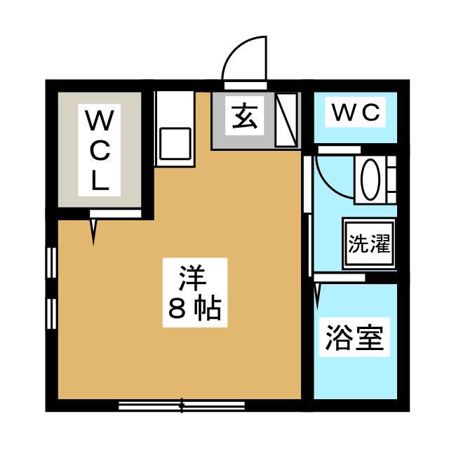 スカイピア(ワンルーム/2階)の間取り写真