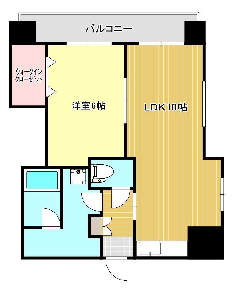 メゾン鴨池(1LDK/4階)の間取り写真
