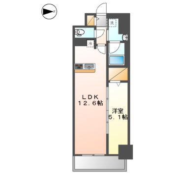 フォレスト コナメイエキ(1LDK/4階)の間取り写真