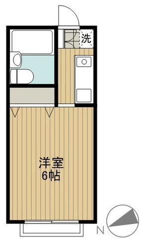 エステート五本木(1K/1階)の間取り写真
