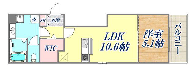 CORTE BREEZA御影(1LDK/1階)の間取り写真