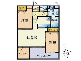 カンパーニョNO.2(2LDK/2階)の間取り写真