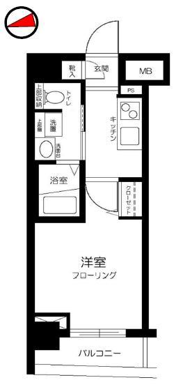 LE-LION南大井(1K/4階)の間取り写真