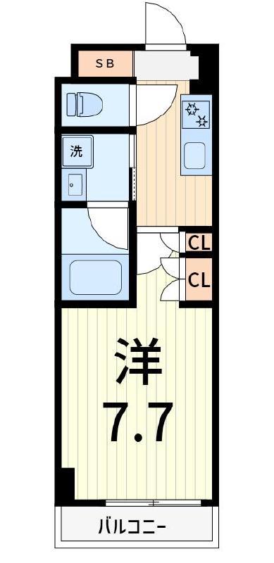 ジェノヴィア西新井(2K/4階)の間取り写真