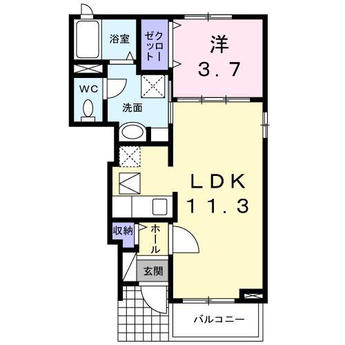 メゾン・ド・美月(1LDK/1階)の間取り写真