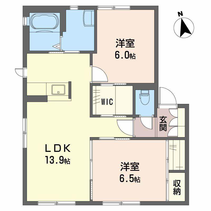 グレース美鈴園(2LDK/1階)の間取り写真