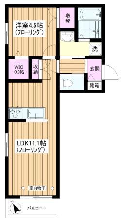 森のベルク(1LDK/3階)の間取り写真