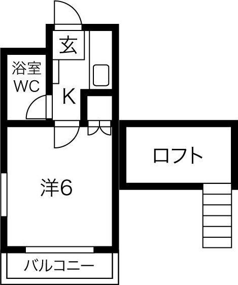 リバティー荒子(1K/2階)の間取り写真