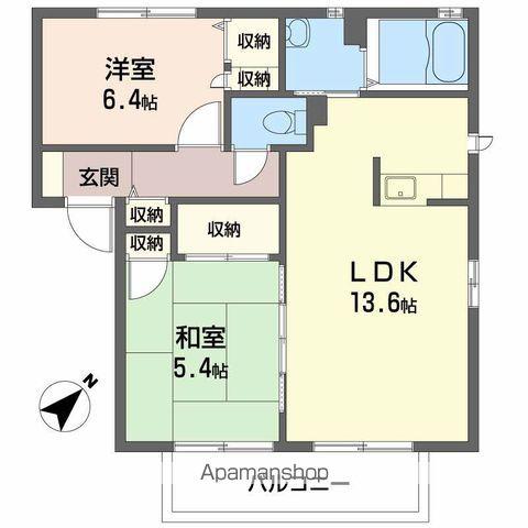 メゾン エスポワール(2LDK/2階)の間取り写真