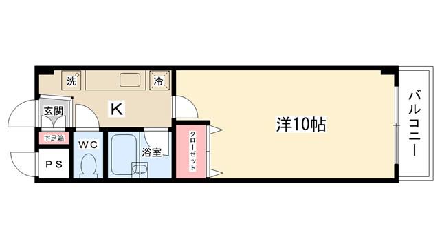 オールウェーズビル(1K/2階)の間取り写真