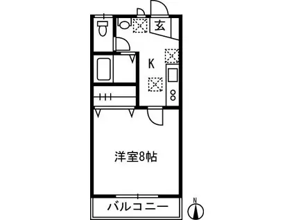 ポラリス(1K/1階)の間取り写真