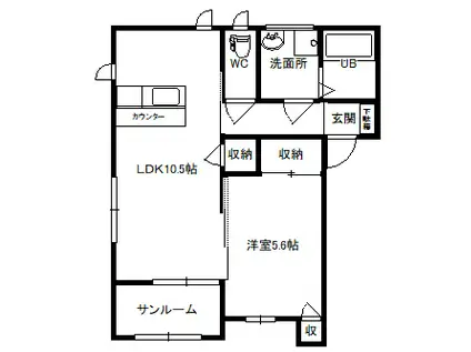 DAIE HILLS 五番街D(1LDK/2階)の間取り写真