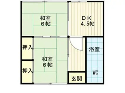 みのわアパート(2DK/2階)の間取り写真