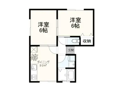 エクセレンス泉(2DK/2階)の間取り写真