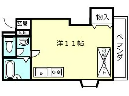 ヤマシンビル(ワンルーム/4階)の間取り写真