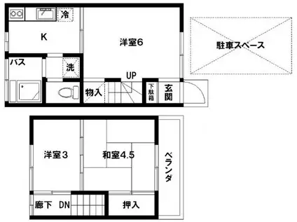 ハイツ須賀(3K/1階)の間取り写真