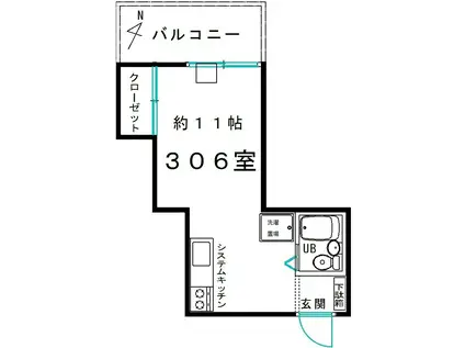 大竹ビル(ワンルーム/3階)の間取り写真