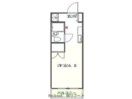 ドエル西船(1K/2階)の間取り写真