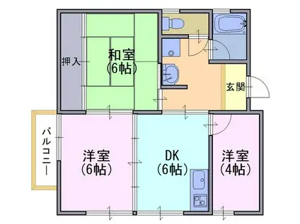 第一藤田マンション(3DK/2階)の間取り写真