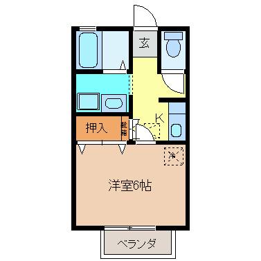 ビレッジエリカ(1K/1階)の間取り写真