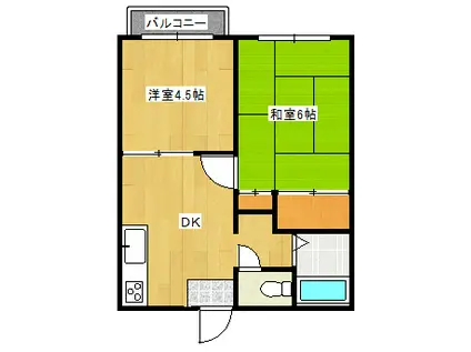 サンビレッジ(2DK/1階)の間取り写真