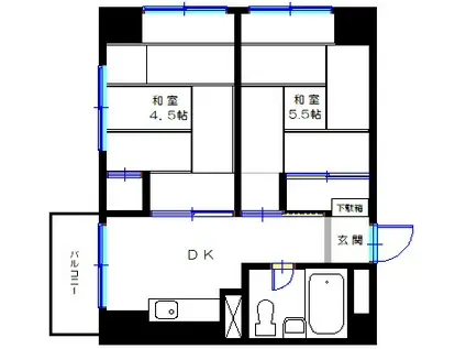 チサンマンション札幌第5(2DK/5階)の間取り写真