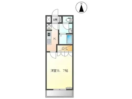 LA・TOUR(1K/2階)の間取り写真