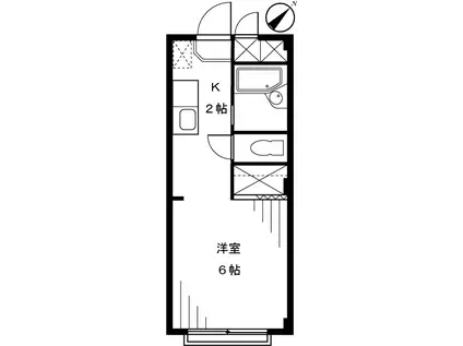 シェマメール・E(1K/2階)の間取り写真