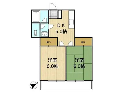 澤マンション(2DK/3階)の間取り写真