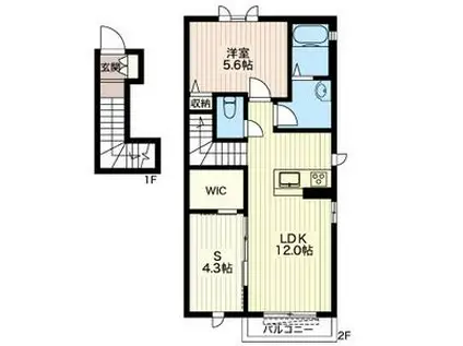 ベルツリー(1SLDK/2階)の間取り写真