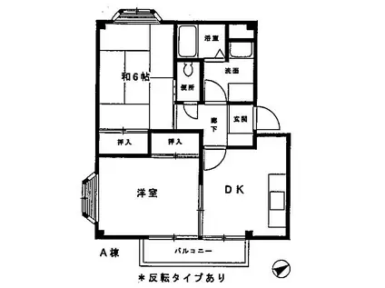 プランタン上野B(2DK/1階)の間取り写真