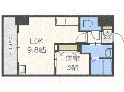 HF東札幌レジデンス(1LDK/4階)の間取り写真