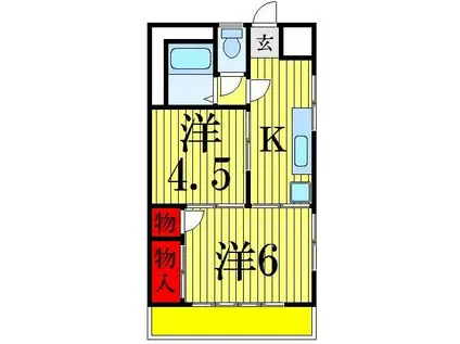 石川コーポ(2K/3階)の間取り写真