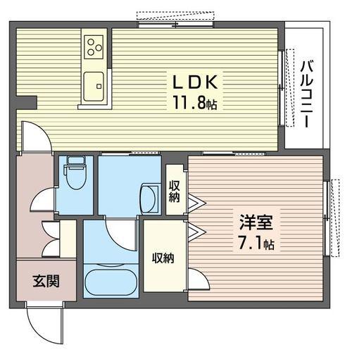 コルヌイエ(1LDK/2階)の間取り写真